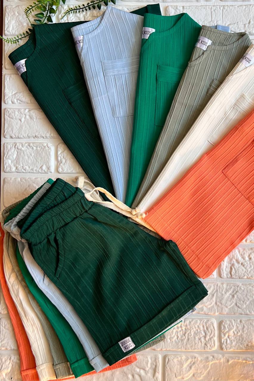 تیشرت و شلوارک کوبایی بسیار خنک و راحت طرح کبریتی